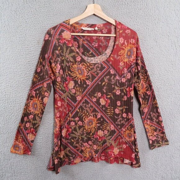 Soft Surroundings Tops - Soft Surroundings Tunic Top PS Petite Small Ribbed Floral Waffle Knit Boho